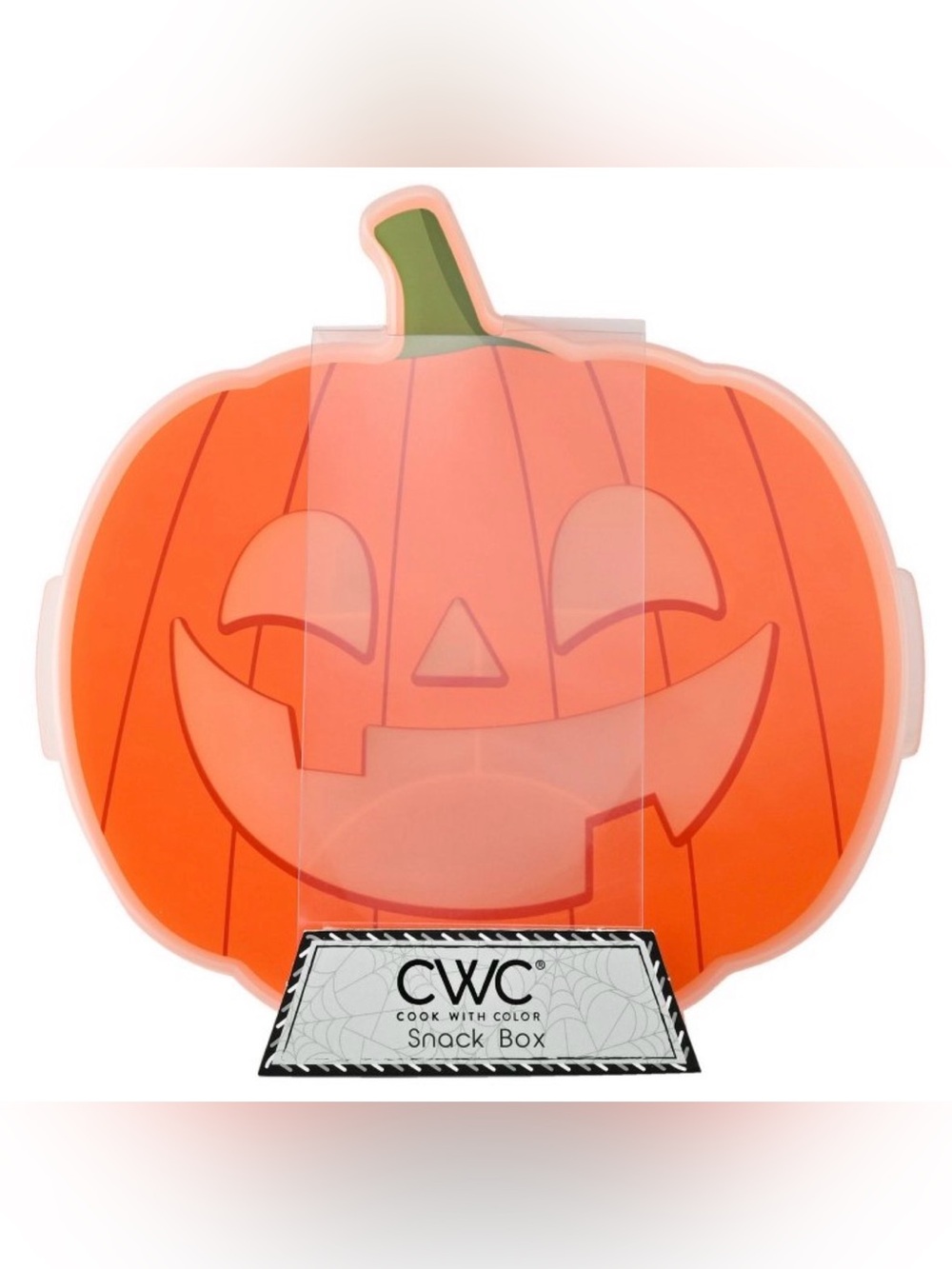 NWT Cook With Color Jack-O-Lantern Pumpkin Halloween Small Snackle Box